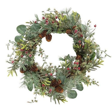 Icy Bristle Pine & Berry Wreath, 24